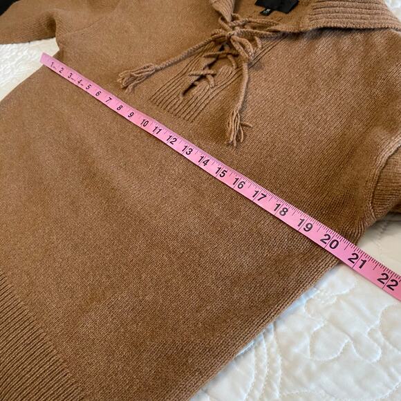Nili Lotan Gloria Lace Up Wool Sweater Women's XS cognac Brown Minimal neutral - Picture 4 of 8